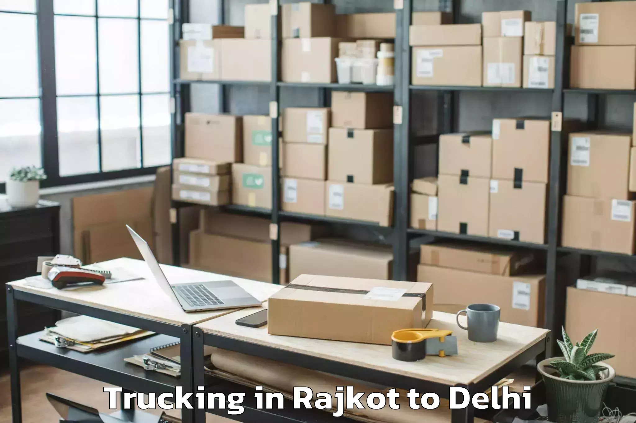 Easy Rajkot to Patel Nagar Trucking Booking